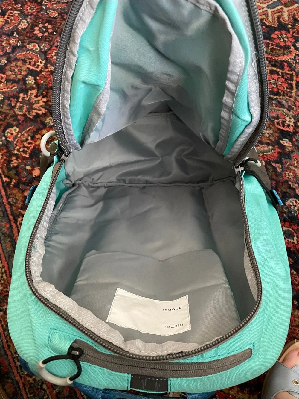 NWT Embark Turquoise Backpack/ Bookbag with Gray Accents